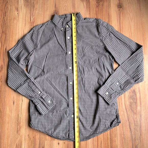 GAP Plaid Poplin Shirt Gray Small Long Sleeve Mens - Picture 6 of 14